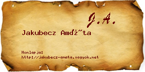Jakubecz Amáta névjegykártya